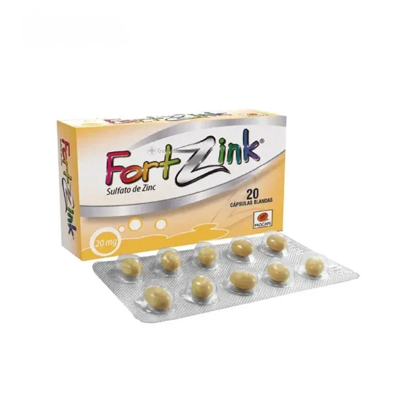 procaps Fortzinc 20mg caja de 20 capsulas